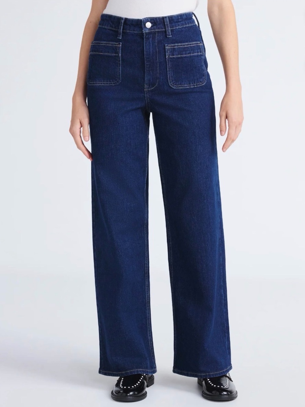 Free Assembly Wide Leg Dark Blue Women's Jeans